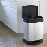 Curver pedal bin deco duo 10+18 l srebrno obarvano