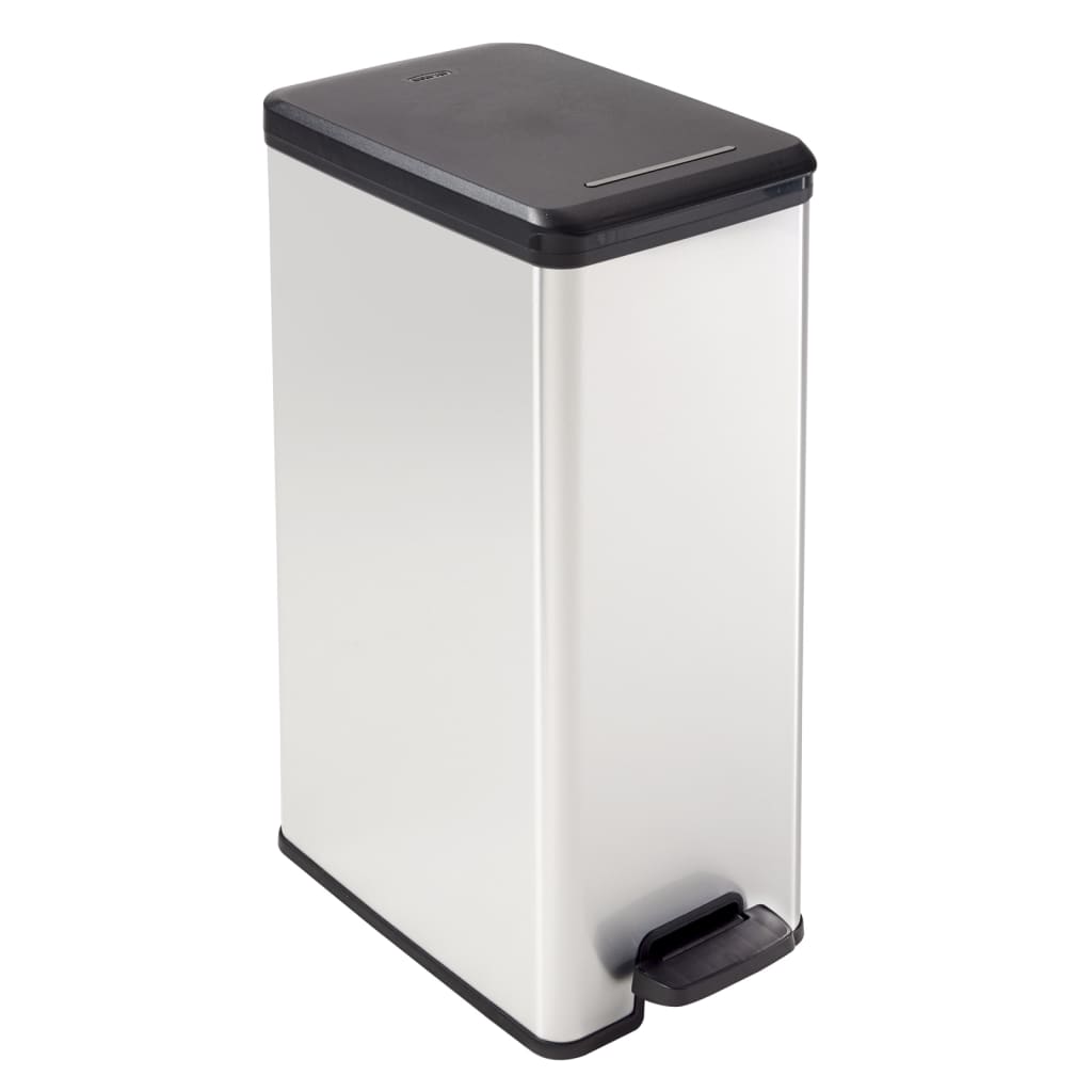Curver pedal bin deco ozka 40 l srebrno obarvano