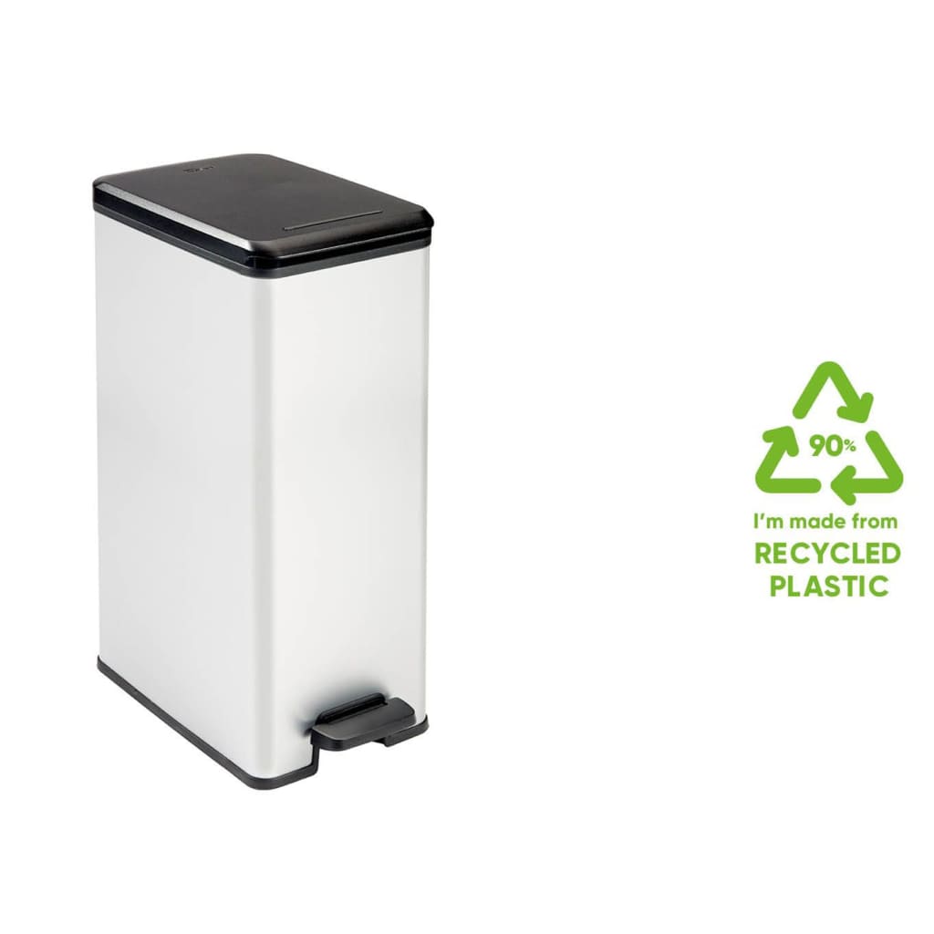 Curver pedal bin deco ozka 40 l srebrno obarvano