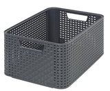 Panier de rangement de style curver taille m 18 l anthracite