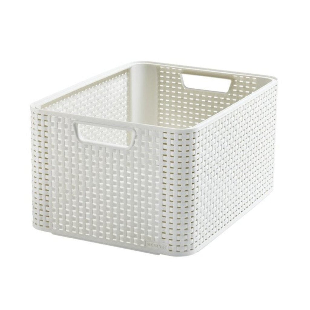 Cesta de almacenaje estilo Curve tamaño l 30 l blanco
