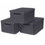 Curver storage boxes with lid style 3 pcs size m anthracite