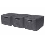 Curver storage boxes with lid 3 st style l anthracite