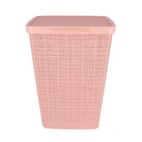 Curver laundry basket with lid jute look 58l pink