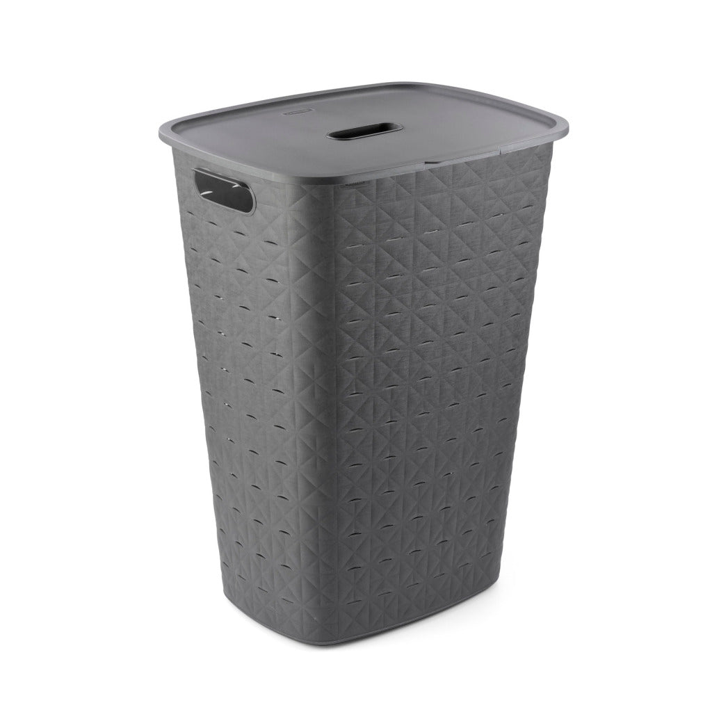 Curver softex laundry basket with lid 56l anthracite