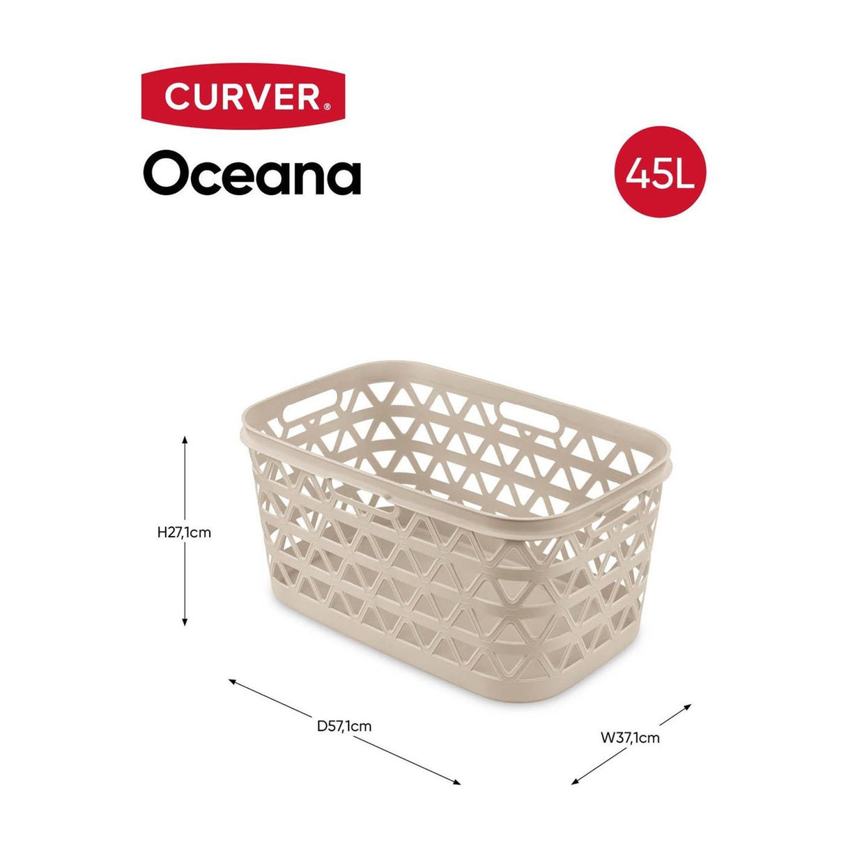 Curver oceana wasmand 45l 57x37x27cm