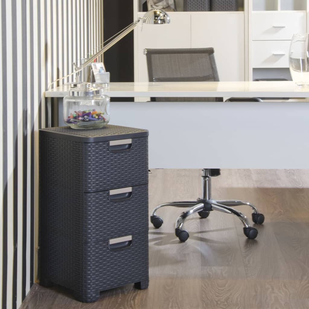 Curver chest of drawers style 3x14 l anthracite -colored
