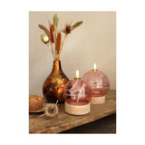 Ideas 4 seasons led olielamp roze met timer ø10xh13,5cm