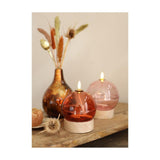 Ideas 4 seasons led olielamp mahonie timer ø10xh13,5cm