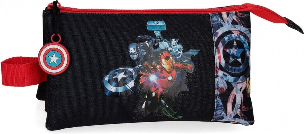Jim jam pencil case avengers marvel pen case 3 compartments 2 zippers