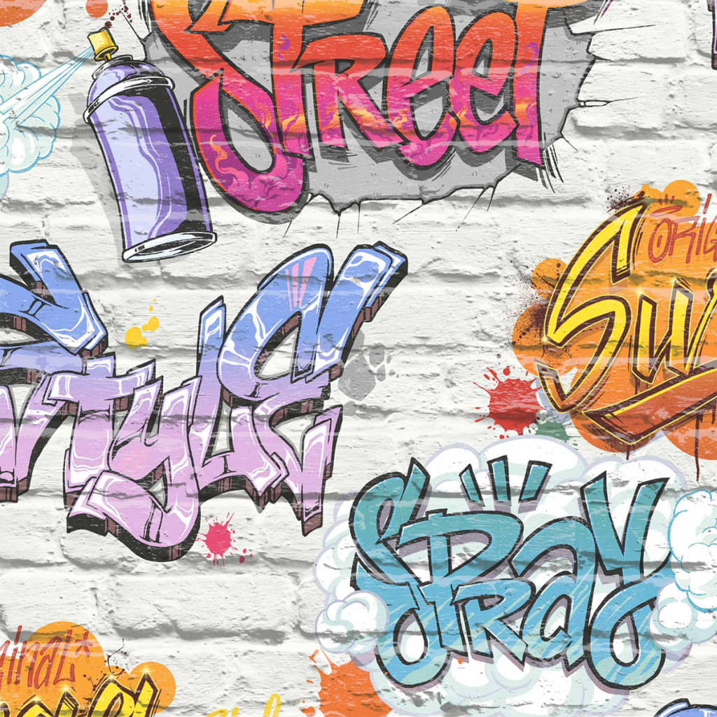 Holländska wallcoverings tapet graffiti Multicolor L179-05