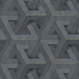Hollandske Wallcoverings tapet Onyx antracit og guldfarvet