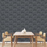 Hollandske Wallcoverings tapet Onyx antracit og guldfarvet