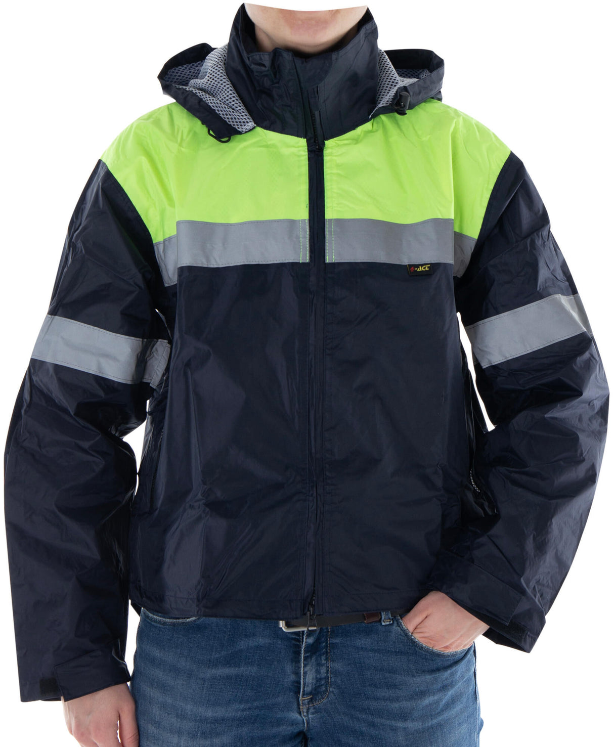 4-act reflective raincoat rain jacket size l blue y reflex