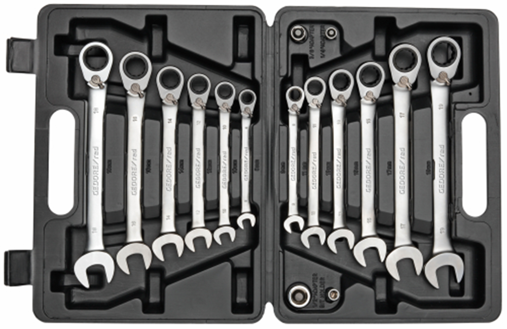 Gedore Ring Ratchet Spanner Set | AF 8-19 mm | 16 pc - 3300060