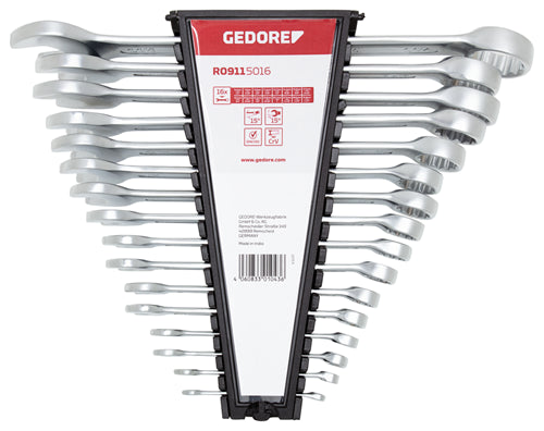 Gedore r09115016 | red | combination wrench set | 1/4 - 1.1/4 AF | 16-piece - 3301043