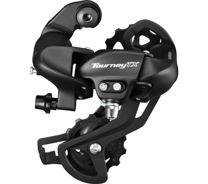 Shimano Achterdailleur 7 8-trins turnering TX800 med PAD Mount Black (Workshop Packaging)