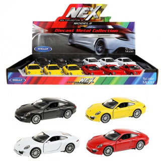 Welly car that Cast Porsche 911 Carrera S 4 assorti