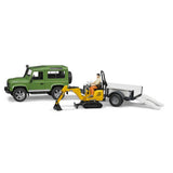 Bruder Landrover + Anhänger mit Bagger