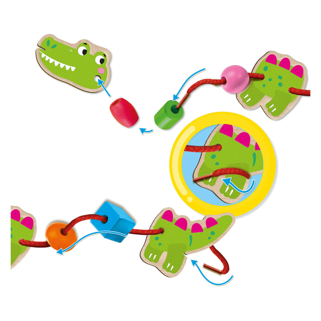 Ses Dieren String mit Perlen