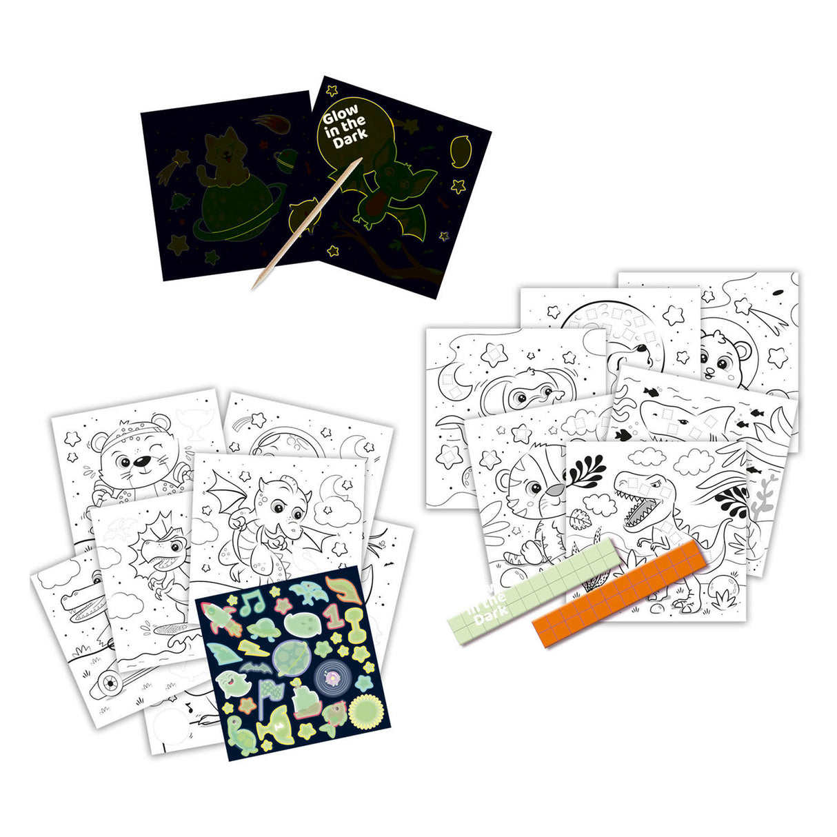 SES Do Livro de Colorir Glow in the Dark 3in1