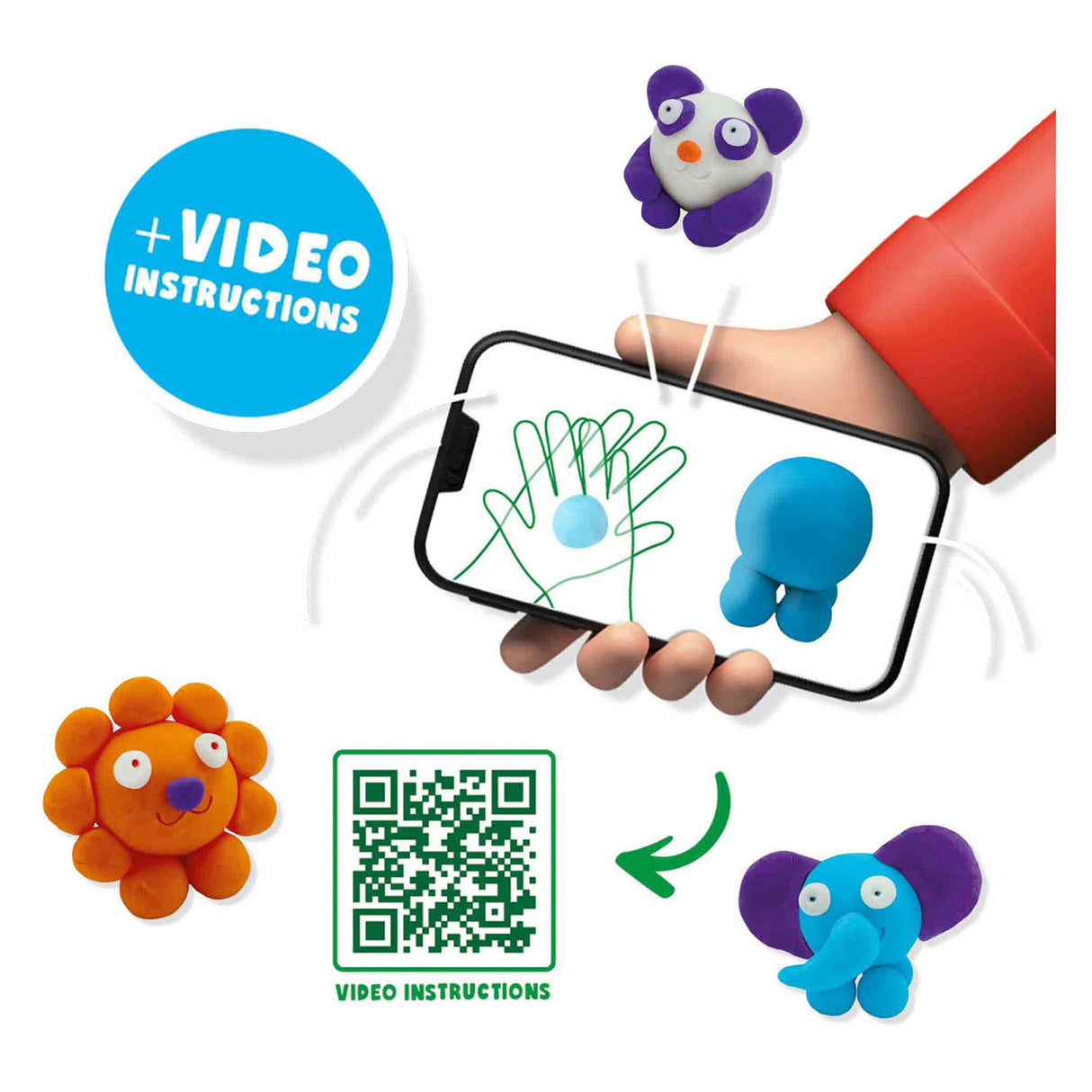 Ses fundo klei - safari dieren