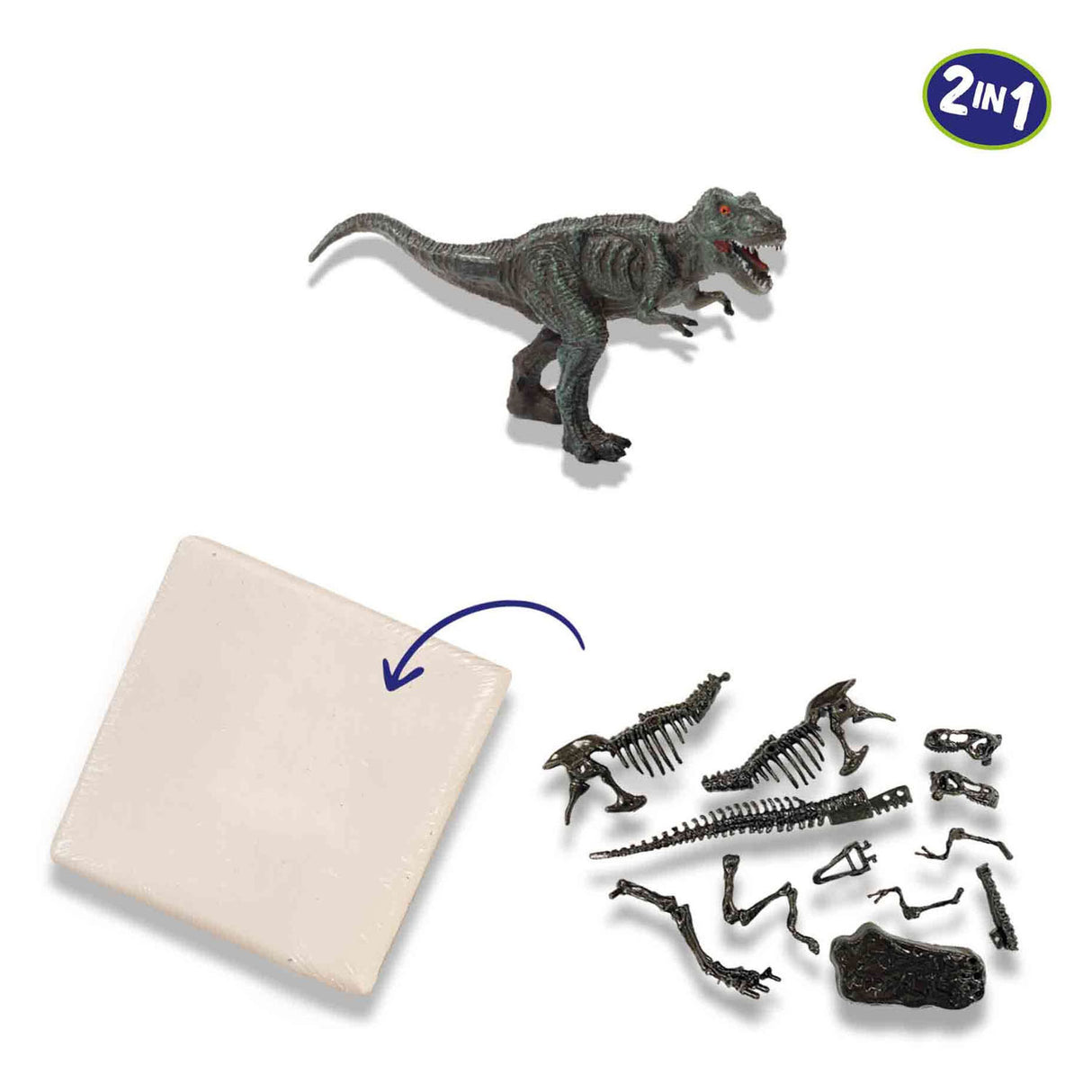 SES Explore Dino och Skeleton grävt 2in1 - T -REX