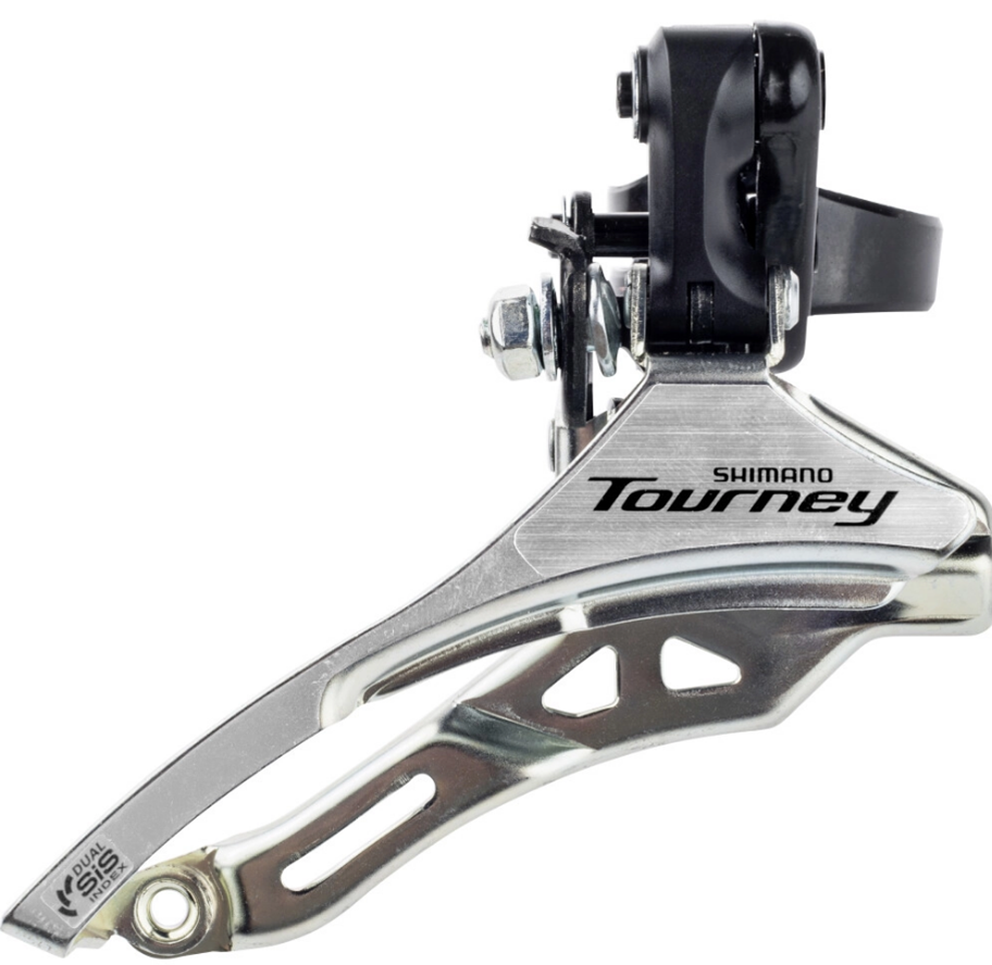 Shimano Voorderailleur 3 x 6 7 speed 3 x 6 7V Tourney FD-TY300 down swing top pull hoge klem 28,6 mm 42T (66-69°)
