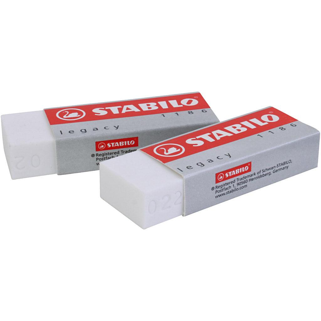 Stabilo eraser, h: 1 cm, l: 6.3 cm, w: 2.3 cm, white, 20 pieces in a box