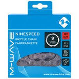 M-Wave Necklace 9-Speed, 1 2x11 128 116L Silver Anti-Rust (Hanging Package)