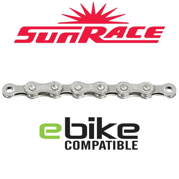 Naszyjnik Sunrace E -Bike - 12 prędkości - srebro - 138L