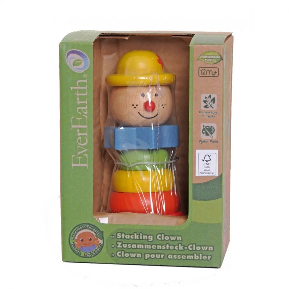 EvereArth Stapelclown of wood 13 cm tall
