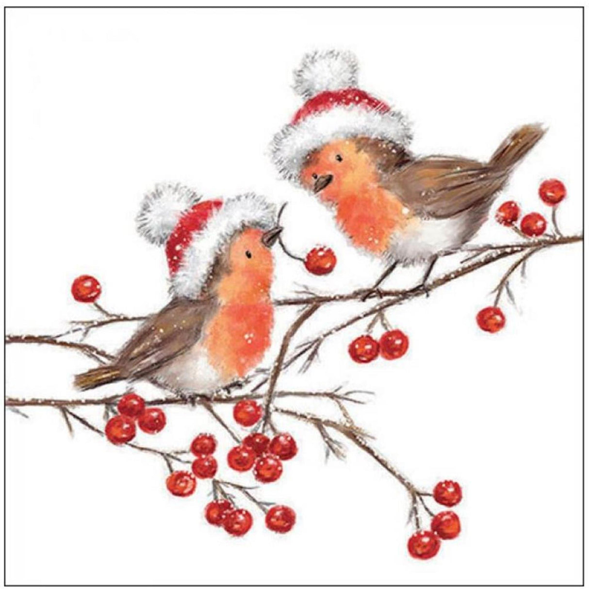 Ambiente servetten 33cm christmas robins