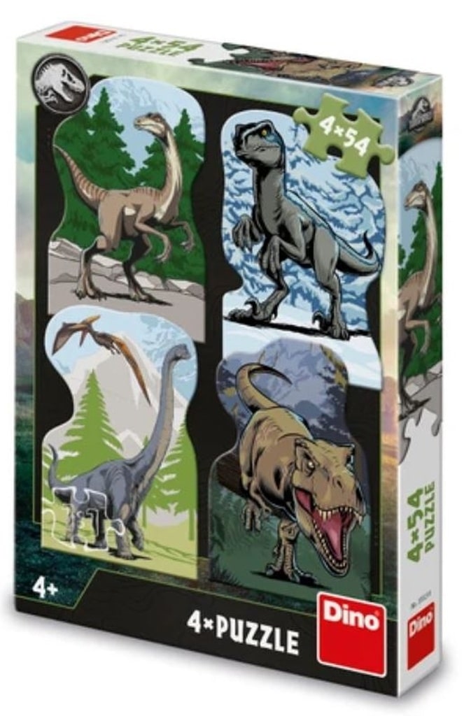 Dinotoys Dinosaurus Puzzle 4 x 54 kusů vašeho oblíbeného dino