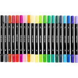 Creativ company textielstiften, lijndikte 2,3+3,6 mm, standaardkleuren, 20 stuk 1 doos