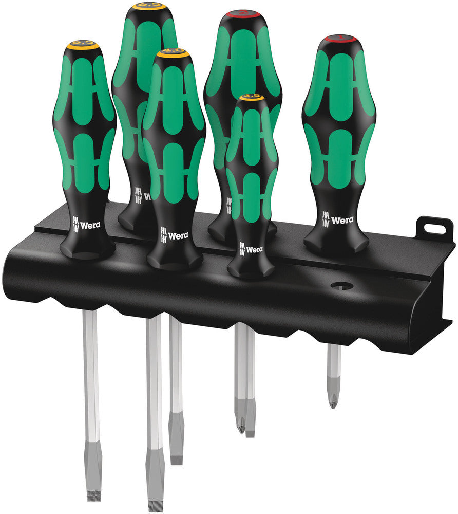 Wera 334 SK 6 Screwdriver Set Kraftform Plus Lasertip + Rack, 6-piece - 1 piece - 05007680001