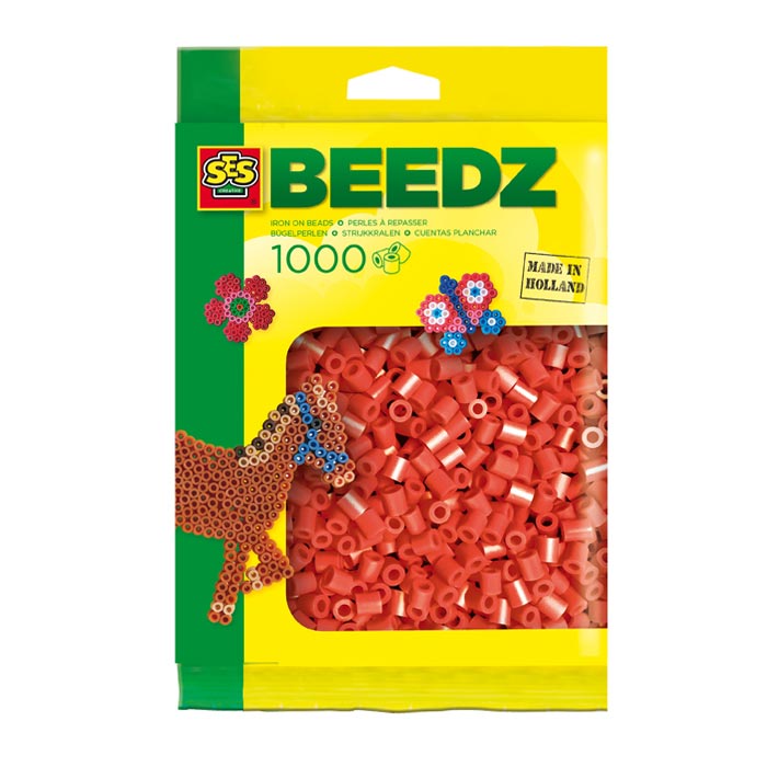 SES jernperler - rød, 1000st.
