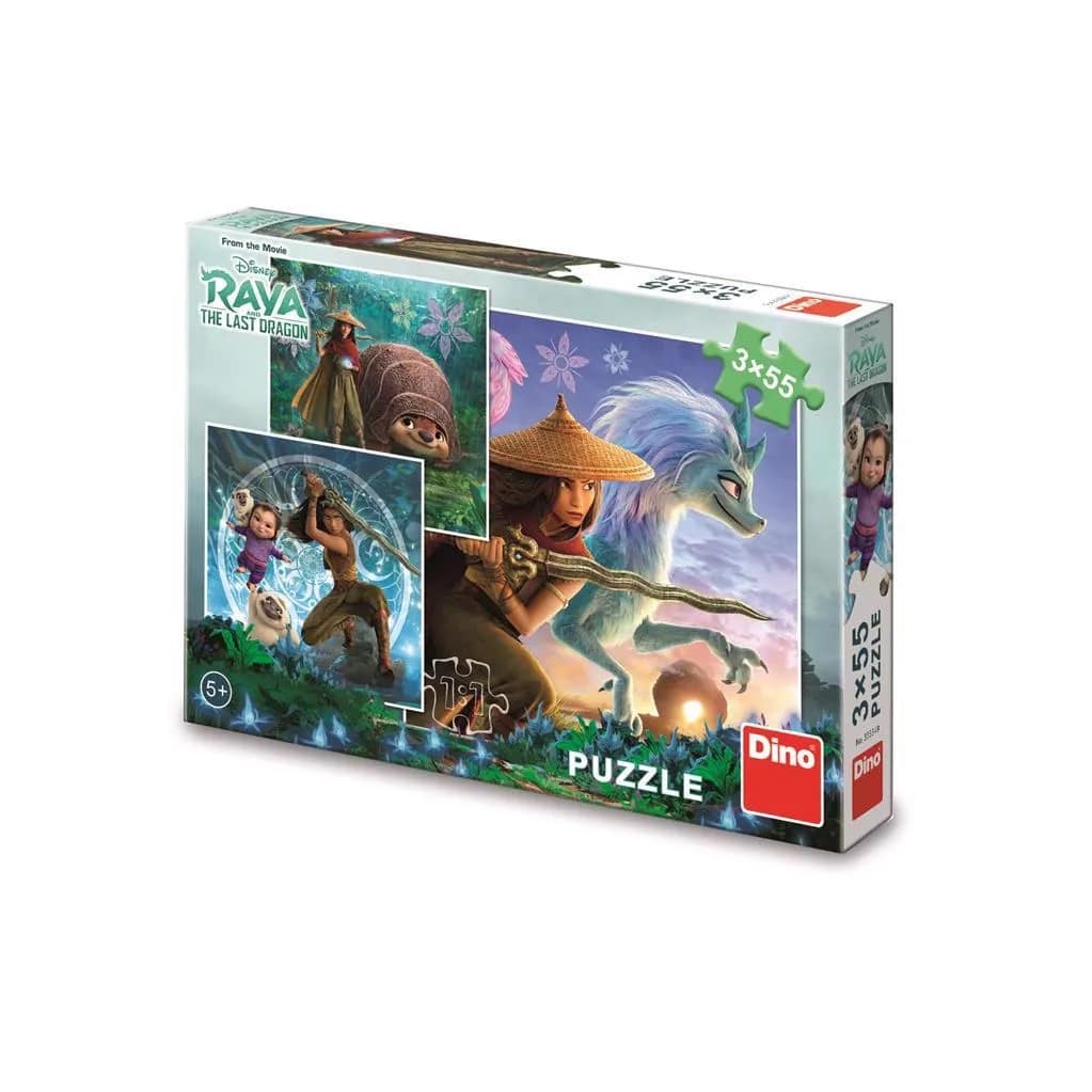 Dinotoys Dino Puzzle - Disney Raya a přátelé - 3 x 55 kusů