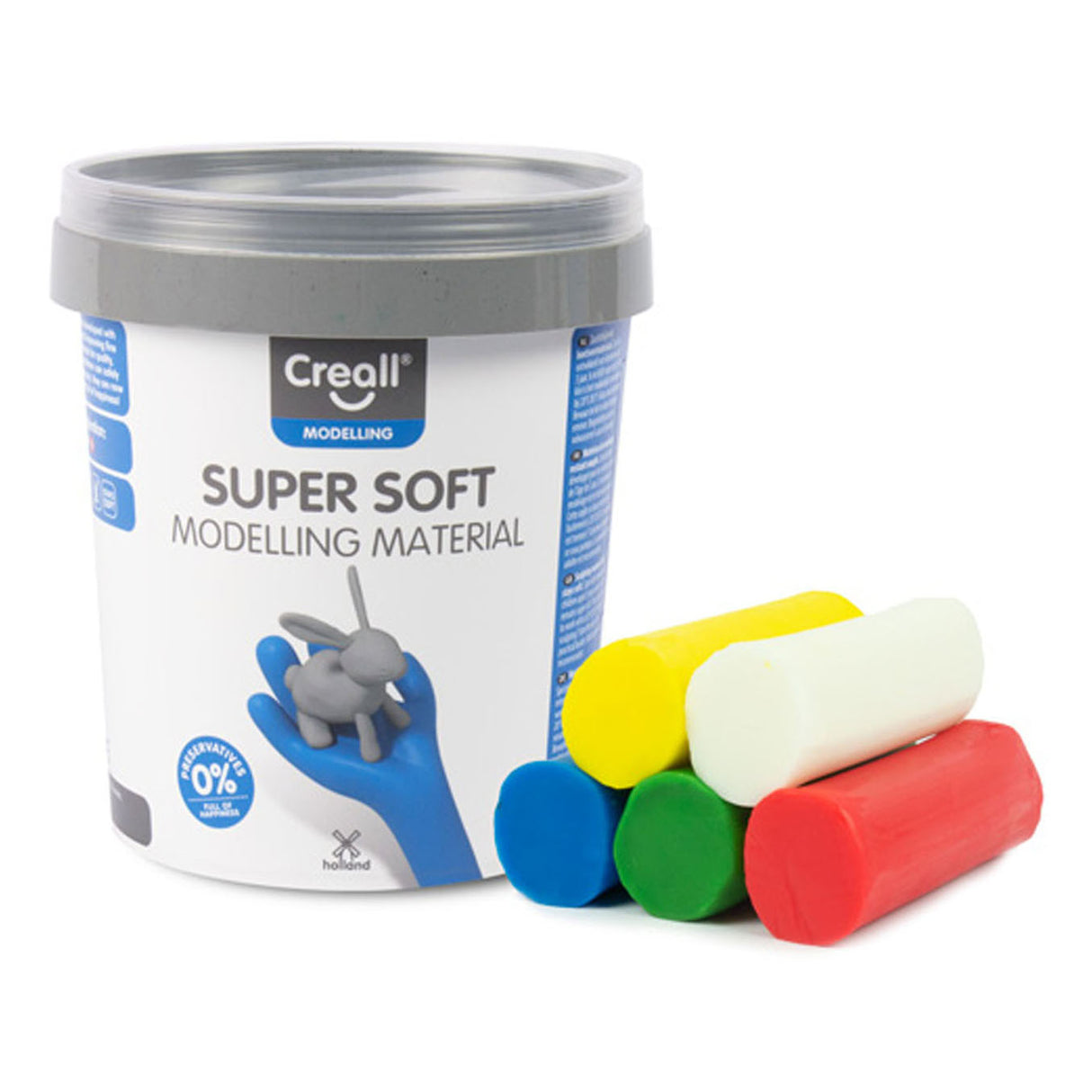 Creall Pupersoft Clay 5 színek, 450gr.