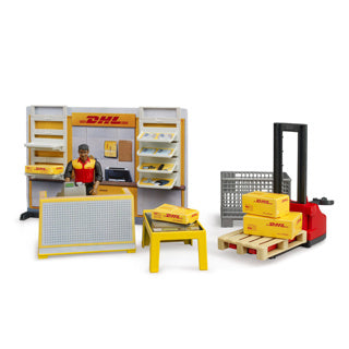 Service de colis Bruder DHL avec camion à palette + figure