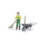 Bruder bworld figure set agricoltore con accessori