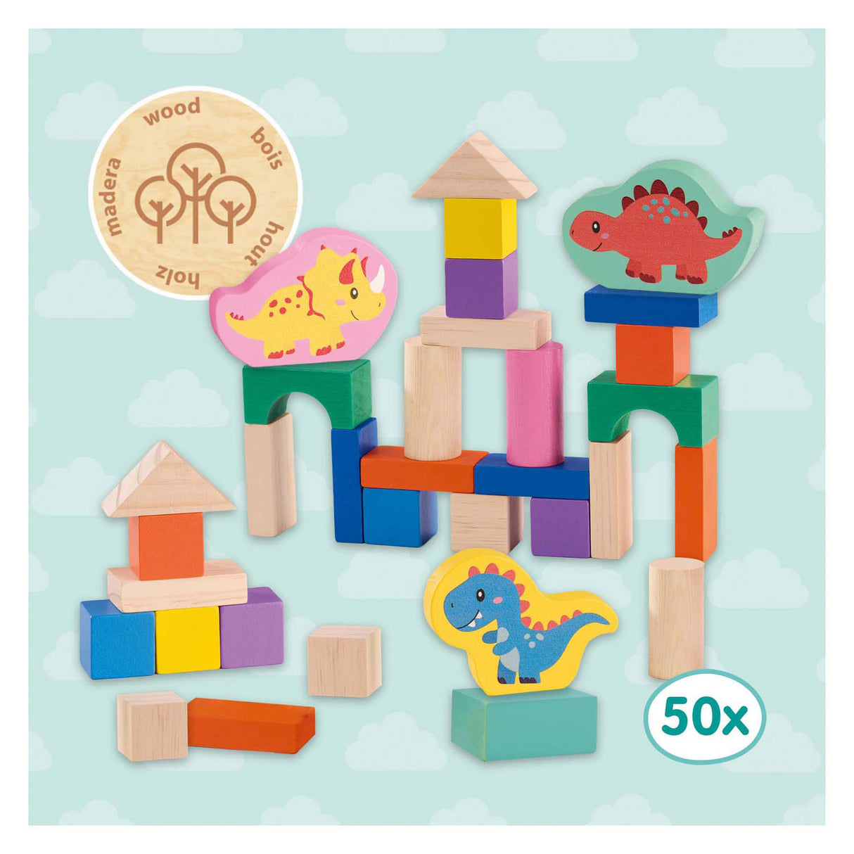 SES wooden building blocks Dinos, 50th.