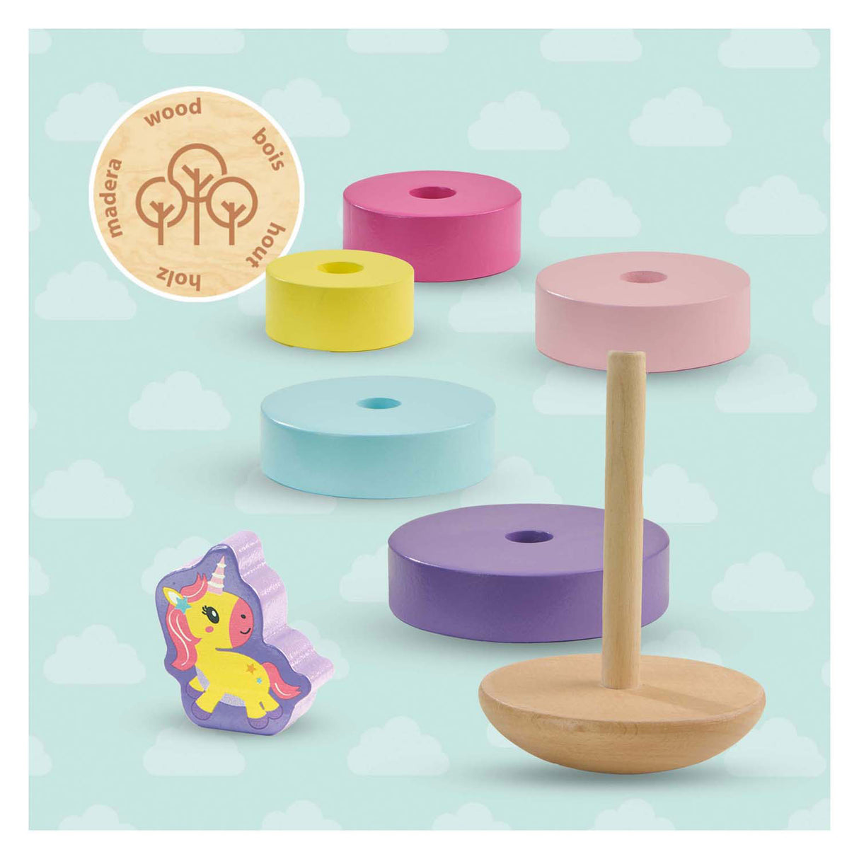 SES Wooden Stack Tower Unicornio