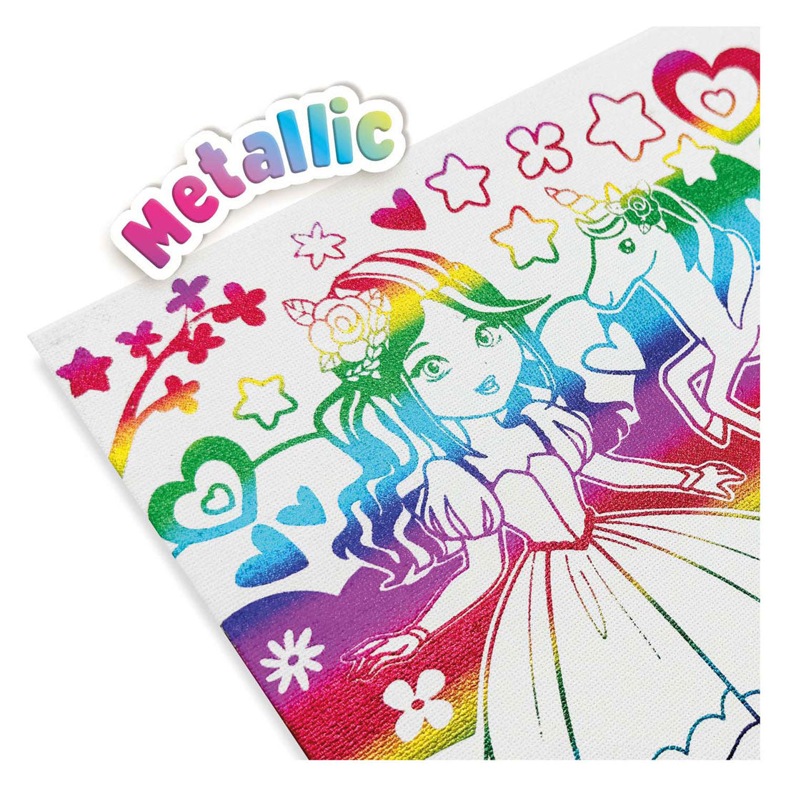 Ses metallesche Faarf Canvas