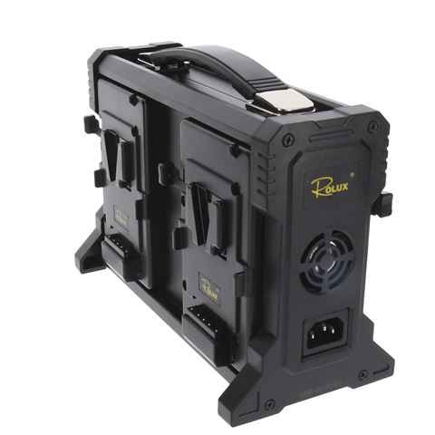 Carregador de bateria Rolux RL-4KS para 4 x V-Mount Battery