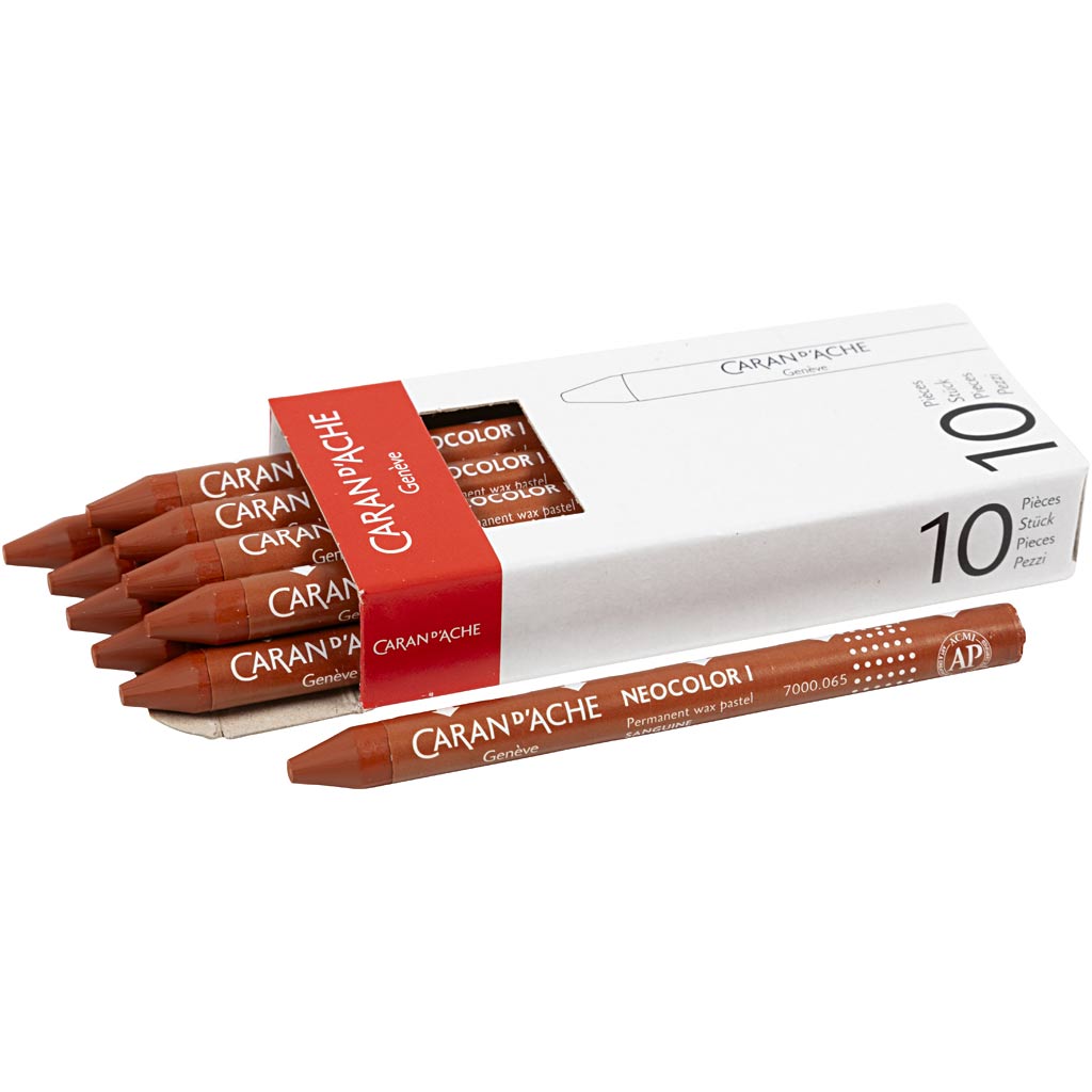 Caran dache caran d'ache neocolor i, l: 10 cm, thickness 8.5 mm, russet (065), 10 pieces 1 box