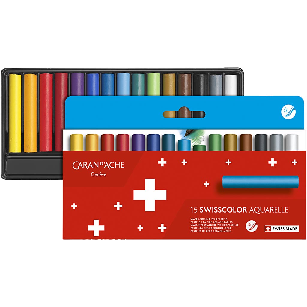Caran dache caran d'ache neocolor ii, junior, l: 5 cm, thickness 8.5 mm, various colors, 15 pieces 1 box