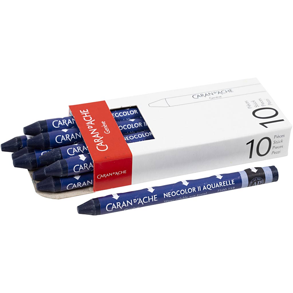 Caran dache caran d'ache neocolor ii, l: 10 cm, thickness 8.5 mm, prussian blue (159), 10 pieces 1 box