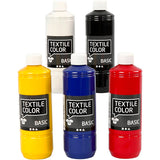 Textile paint - Primary colors, 5x500ml