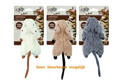 AFP Jumbo Muis Crinkle Lamwol Catnip Assti -val